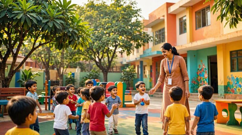 Pune nursery admission 2027-28 - young children at a pre-primary school campus in Pune