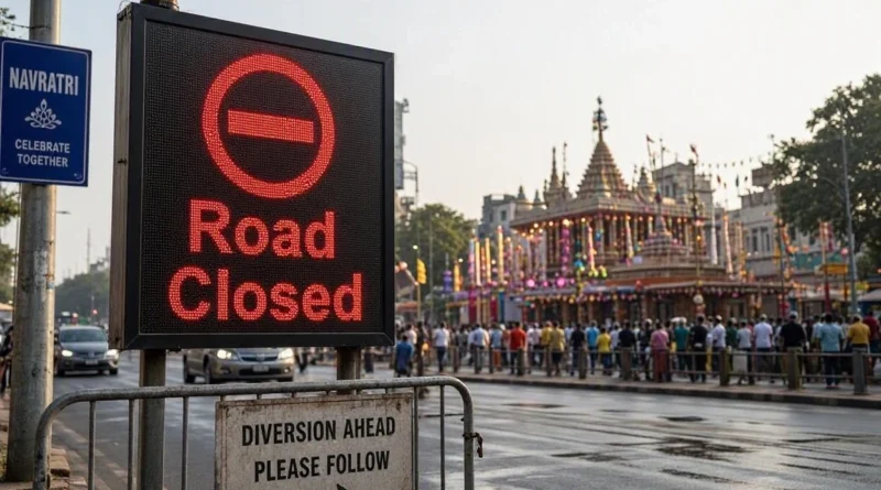 Pune Navratri traffic diversions 2026 road closure map