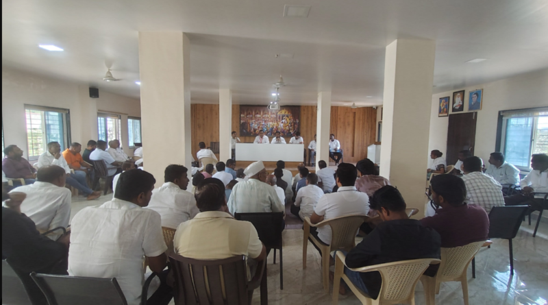 Pune Inner Ring Road Meetings: PMRDA officials at a village-level meeting to discuss land acquisition for the Inner Ring Road project in Maval and Mulshi talukas.